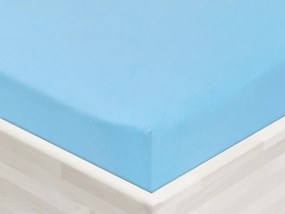 Jersey napínacie prestieradlo JR-017 Azúrovo modré 180 x 200 - výška 20 cm