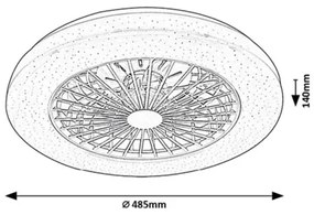 Rabalux 71333 - LED stmívatelné světlo s ventilátorem DALFON 48W/230V 3000-6500K