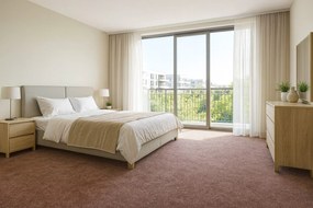 Spoltex, Metrážny koberec Leon 93244 Tm. Hnedý, na mieru, šíře 3m,4m, hnedá, filc, obývacia izba