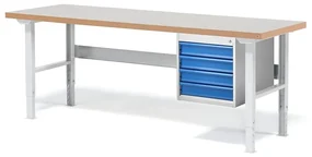 Dielenský stôl SOLID, 4 zásuvky, nosnosť 750 kg, 2000x800 mm, vinyl