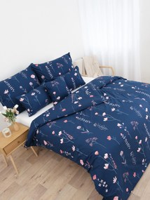 Predĺžené bavlnené obliečky Renforcé – Vlčie maky tmavo modré