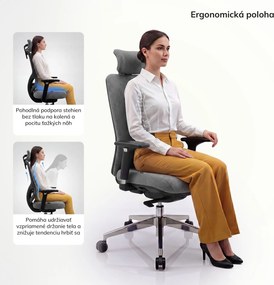 Ergonomická kancelárska stolička tmavosivá AXIS