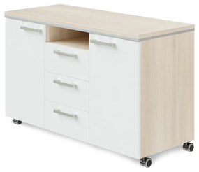Mobilný kontajner TopOffice Premium 120 x 50,4 cm, agát svetlý / biela