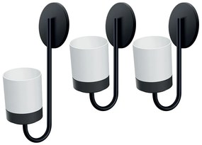 Sada 3 kvetináčov na stenu BLOOMIEXER biela/čierna