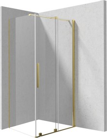 Deante Obdĺžnikový sprchový kút Prizma 140x70 cm - KPNZP14S07, zlatá lesk - bez vaničky