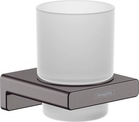 Hansgrohe AddStoris, nádobka na ústnu hygienu, kartáčovaný čierny chróm, HAN-41749340