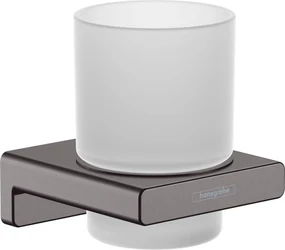 Hansgrohe AddStoris, nádobka na ústnu hygienu, kartáčovaný čierny chróm, HAN-41749340