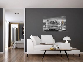 Obraz - Veľkomesto so žltou vežou (90x60 cm)
