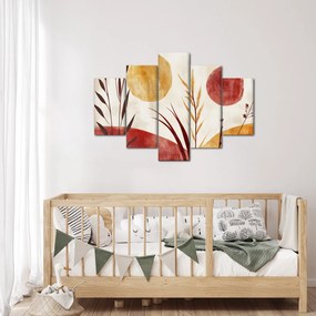 Obraz - Rastliny a kruhy (150x105 cm)