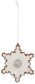 Závesná dekorácia perníková vločka Frosted Ginger - 9*1*10 cm