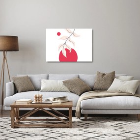 Sklenený obraz - Ružová florálna abstrakcia N⁰2 (70x50 cm)