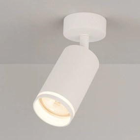Bodové svietidlo Pipe Ring, 1x biele kovové tienidlo, w