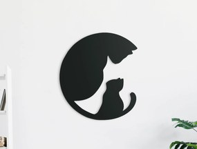 drevko Detská nálepka na stenu Mačka s mačiatkom