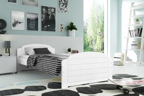Interbeds Jednolôžková posteľ Lili pre teenagerov 200x90 s matracom a rámom - biela