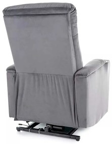 Polohovacie kreslo Berville Velvet, sivá