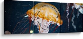 Obraz medúzy (s hodinami) (90x30 cm)