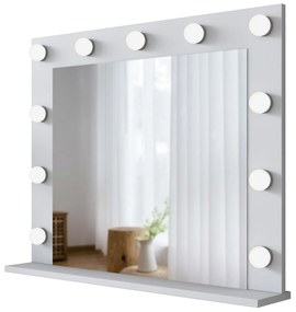 Nástěnné zrcadlo Lota s LED osvětlením 90x71 cm bílé