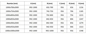 Mexen Lunar-B Duo, výklopný sprchový kút 100 x 100 cm, 8mm číre sklo, zlatý profil, 832-100L-100P-50-00