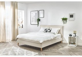 Béžová dvojlôžková posteľ Bobochic Paris Sary Light, 180 x 200 cm