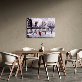 Sklenený obraz - Olejomaľba mesta II. (70x50 cm)