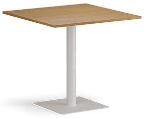 Konferenčný stolík ENZO, 80x80 cm, biela podnož, buk