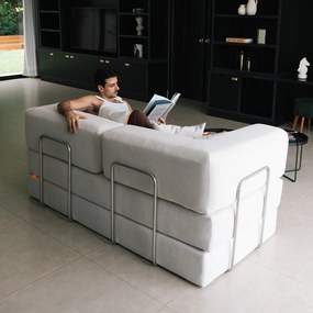 Béžová rozkladacia pohovka z textílie buklé 180 cm Bloom – TemaHome