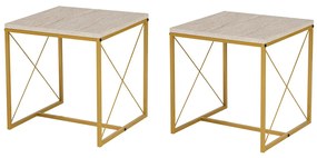 Konferenčný stolík Defne Gold Travertine