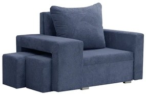 Kreslo pre 1 osobu s funkciou spania DOTA + 2 taburety Námorník