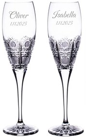 Dekorant Svadobné ručne brúsené poháre na šampanské 500pk 150 ml 2KS