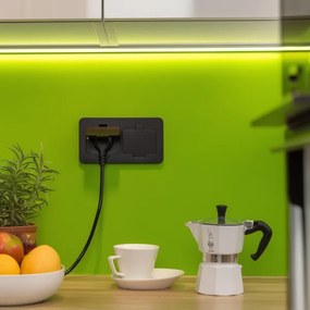 Solight 5B323B - Vonkajšia vstavaná podlahová dvojzásuvka IP55 čierna obdĺžnikový