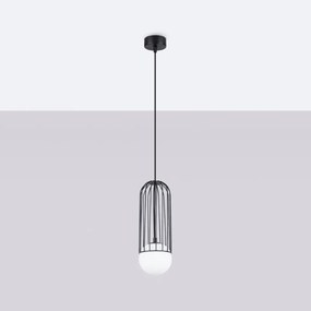 Závesné svietidlo Brina, 1x sklenené/čierne kovové tienidlo