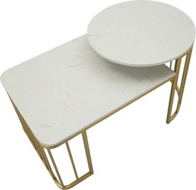Konferenčný stolík Ankara 90 cm zlatý/mramor