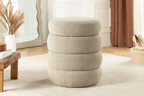 Taburetka VOQUE 50cm buclé taupe s úložným priestorom