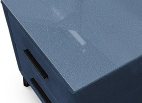 Nočný stolík s 2 zásuvkami Joy, námornícka modrá látka