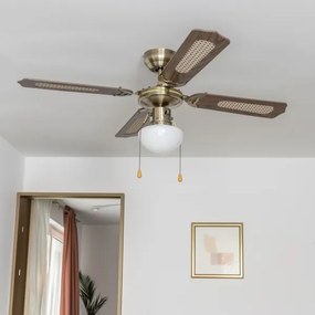 ZEVENTI - Stropný ventilátor NAVAGIO 1xE27/60W/230V hnedá