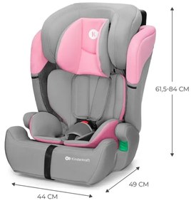 KINDERKRAFT - Autosedačka COMFORT UP i-Size (76-150 cm) šedá/ružová