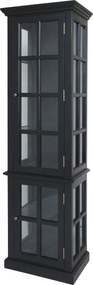 Čierná antik drevená skriňa / vitrína s policami Frances - 60*40*196cm