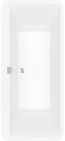 VILLEROY &amp; BOCH Squaro Edge 12 Excellence voľne stojaca vaňa z materiálu Quaryl (bez spoja medzi panelom a vaňou), odtok v strede, 1800 x 800 x 620 mm, Colour on Demand, biela alpská, UBQ180SQE9W2BCV-01