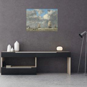 Sklenený obraz - Eugène Boudin, Le Havre, reprodukcia (70x50 cm)