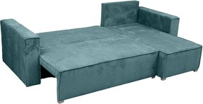 Petrolejová rohová pohovka SMART COSARO, obojstranná + 2 vankúšiky ZDARMA