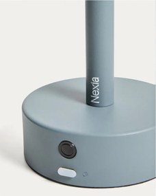 Svetlomodrá kovová LED stolová lampa (výška 30 cm) Bow – Kave Home