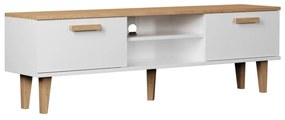 TV stolík DENVER 160 cm biely/dub hickory