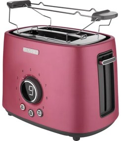 Sencor - Hriankovač s dvoma otvormi a ohrievacím roštom 1000W/230V ružový