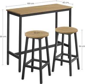 Barový stôl so stoličkami LBT219B88 dub artisan