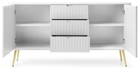 KOMODA BELLISSA BIELA + ZLATÉ NOŽIČKY 168 cm