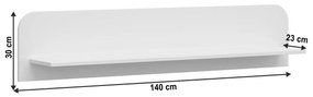 Kondela Polica 140, biela, JOLK