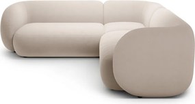 Béžová zamatová rohová pohovka Kate – Micadoni