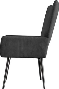 Pohodlné manžetové kreslo z manšestru, sivé