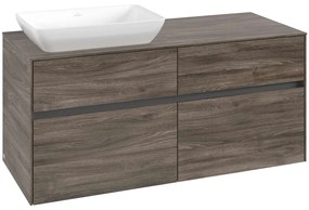 VILLEROY &amp; BOCH Collaro závesná skrinka pod umývadlo na dosku (umývadlo vľavo), 4 zásuvky, 1200 x 500 x 548 mm, Stone Oak, C11300RK