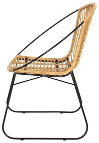 Súprava 2 ratanových jedálenských stoličiek Carla a čierneho stola Strong - Bonami Essentials